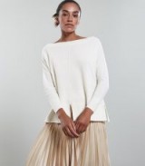 REISS SELINA BATWING JUMPER IVORY ~ chic neutral knitwear