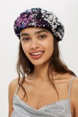 TOPSHOP Sequin Beret / shimmering hats