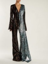 HALPERN Sequin-embellished wide-leg jumpsuit ~ 70s style evening glamour