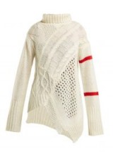 PREEN LINE Serenity white cable-knit sweater ~ chunky asymmetric knit