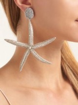 OSCAR DE LA RENTA Starfish bead-embellished drop clip-on earrings ~ inspired by the sea