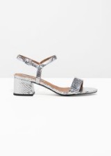 & other stories Strappy Heeled Sandals Silver / metallic block heel shoes