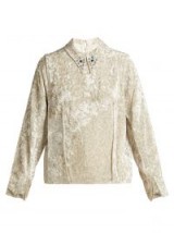 TOGA Studded-collar crushed velvet top