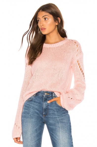 Tularosa MIA SWEATER in Pink | open knit jumpers