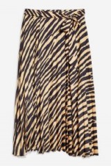 TOPSHOP Zebra Print Pleat Midi Skirt – animal prints