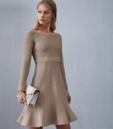 REISS ASTRA BARDOT KNITTED DRESS NEUTRAL ~ chic autumn knitwear