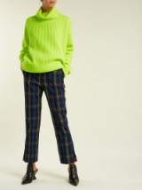 MSGM Black Cropped tartan cotton-blend trousers ~ effortless style