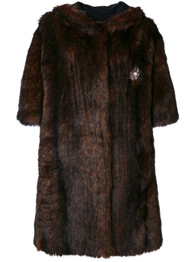 FAITH CONNEXION faux fur coat in brown / vintage style