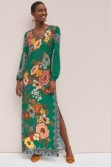 Farm Rio Verdor Maxi Dress In Green / long holiday dresses