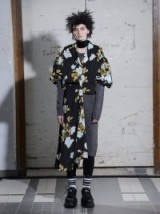 JUNYA WATANABE Wool-knit floral-print georgette dress / contemporary design fashion