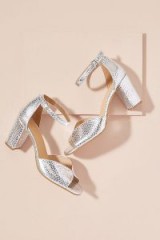 Kiana Metallic-Leather Heels in Silver at Anthropologie