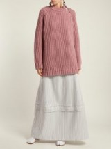 CALVIN KLEIN 205W39NYC Oversized dusty-pink zipped sweater ~ chunky knitwear