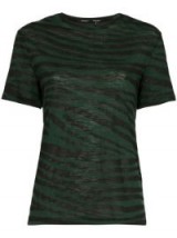 PROENZA SCHOULER black and green tiger print cotton t-shirt – animal prints – classic shape tee