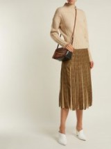 GABRIELA HEARST Ramiro houndstooth cashmere and silk skirt ~ effortless style