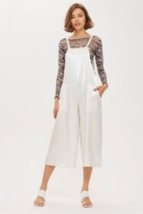 TOPSHOP Satin Strappy Jumpsuit in ivory / silky fabric