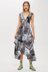 Topshop Scarf Print Pini Dress – asymmetric hem – handkerchief