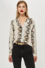 Topshop Snake Print Shirt – reptile prints – autumn tones