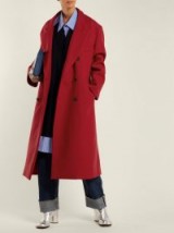 MAISON MARGIELA Red Virgin wool open back coat