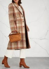 ACNE STUDIOS Camel checked wool-blend coat – brown and orange checks