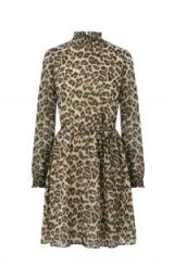 OASIS ANIMAL HIGH NECK DRESS / leopard prints