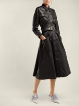 DODO BAR OR Belted black leather dress ~ luxe fit and flare