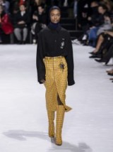 BALENCIAGA Yellow and Pink Checked button-front pencil skirt