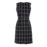 WAREHOUSE CHENILLE TWEED DRESS in Black