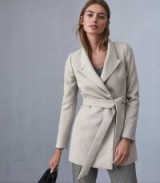 REISS CLARENCE SATIN FACED BELTED JACKET NEUTRAL ~ effortless style outerwear