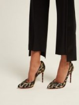 CHRISTIAN LOUBOUTIN Corneille 100 metallic leopard-brocade pumps / shimmering gold threads