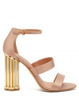 SALVATORE FERRAGAMO Daiano column-heel pink satin sandals