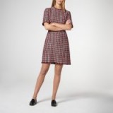 L.K. Bennett DANNA RED TWEED DRESS / frayed trims