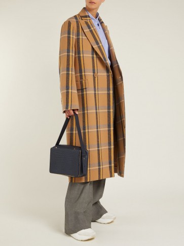 STELLA MCCARTNEY Double-breasted check wool overcoat ~ oversized camel coat