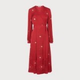 L.K. Bennett ELSPETH RED DRESS / wrap style midi