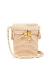 REBECCA DE RAVENEL Farida cream straw bag