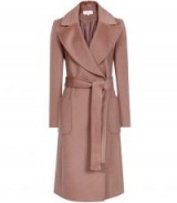 REISS FARIS BELTED LONGLINE COAT MOCHA ~ classic wrap style