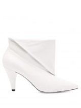 GIVENCHY Folded cuff white leather ankle boots