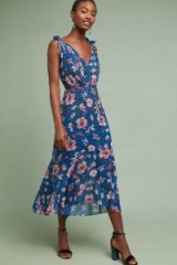 Ranna Gill Johanne Beaded Dress Blue Motif