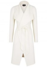 LINE The Meghan white wool wrap coat