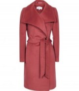 REISS LUNA WOOL SELF TIE COAT RASPBERRY ~ deep pink coats