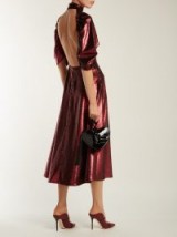 EMILIA WICKSTEAD Mariel open-back burgundy sequinned gown ~ rich red metallic dress