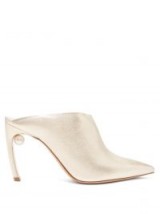 NICHOLAS KIRKWOOD Mira pale-gold pearl-heeled mules