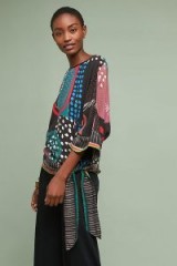 Bl-nk Octavia Printed Blouse ~ bohemian side tie top