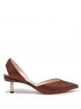 NICHOLAS KIRKWOOD Polly slingback metallic-brown leather pumps