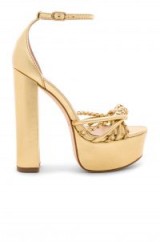 RACHEL ZOE KINSLEY PLATFORM SANDAL GOLD METALLIC LEATHER – luxe party platforms