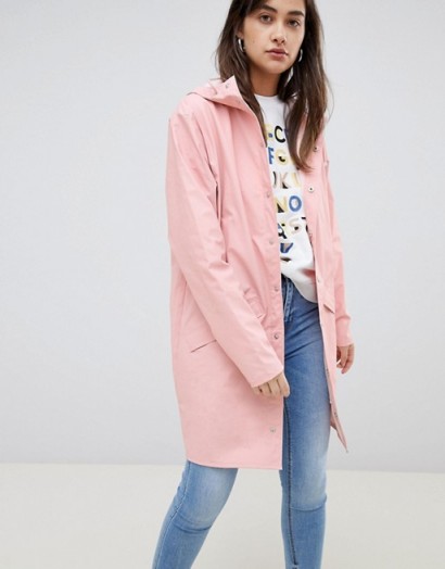 Rains Waterproof Jacket in Rose – pink hooded mac