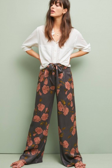 ett:twa Ryder Wide-leg Trousers ~ silky feminine floral pants