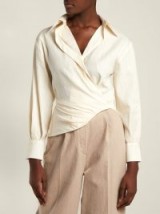 JACQUEMUS Sabah cream linen-blend shirt ~ sculptural design ~ contemporary look