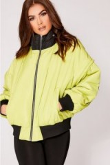 SARAH ASHCROFT LIME OVERSIZED BOMBER JACKET