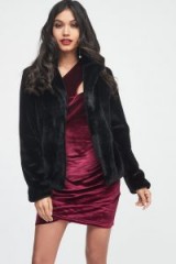 LAVISH ALICE shorthair faux fur jacket in black