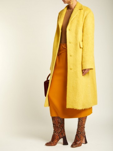 ROCHAS Single-breasted yellow alpaca and wool-blend coat ~ luxe autumn outerwear